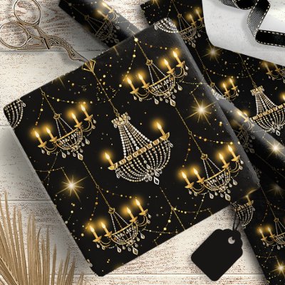 Old Hollywood Glam Chandeliers ID1108 Wrapping Paper