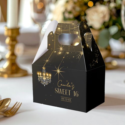 Old Hollywood Glam Chandeliers Sweet 16 ID1108 Favor Boxes