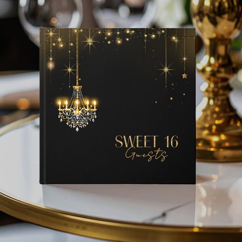 Old Hollywood Glam Chandeliers Sweet 16 ID1108 Guest Book