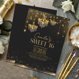 Old Hollywood Glam Chandeliers Sweet 16 ID1108