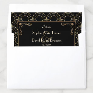 Old Hollywood Gold Black Great Gatsby Wedding Envelope Liner