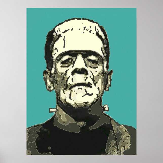 Old Hollywood Monster Comic Filter Art Poster (Front)