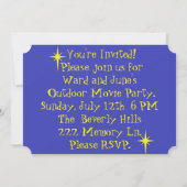 Old Hollywood Movie Party Invitations (Back)