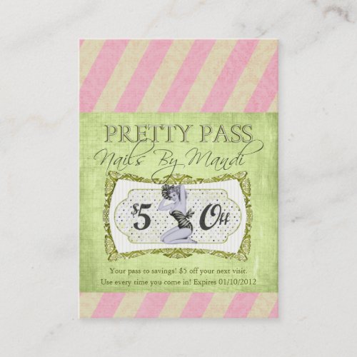 Old Hollywood Pretty Pass Business Cards