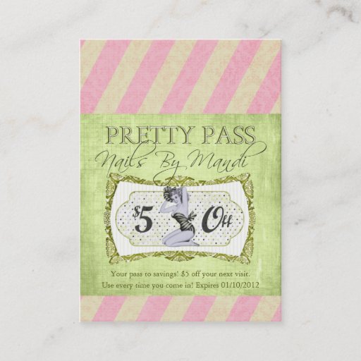 Customizable Old Hollywood Pretty Pass Business Cards