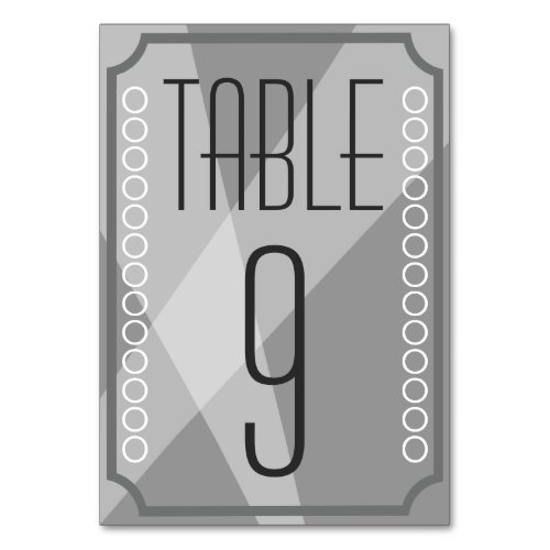 Old Hollywood Style Table Number cards