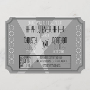 Old Hollywood Ticket Style Invitation