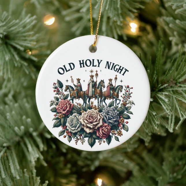 Old Holy Night Ceramic Ornament (Tree)
