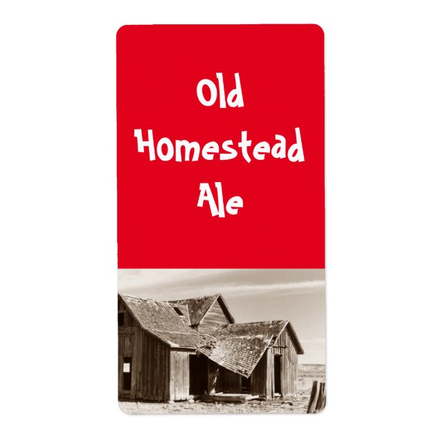 Old Homestead Ale Sepia Home brewing Beer Label (Front)