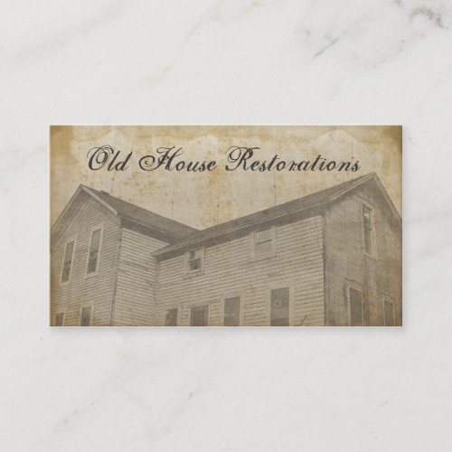 Old House Restoration Paper Business Card