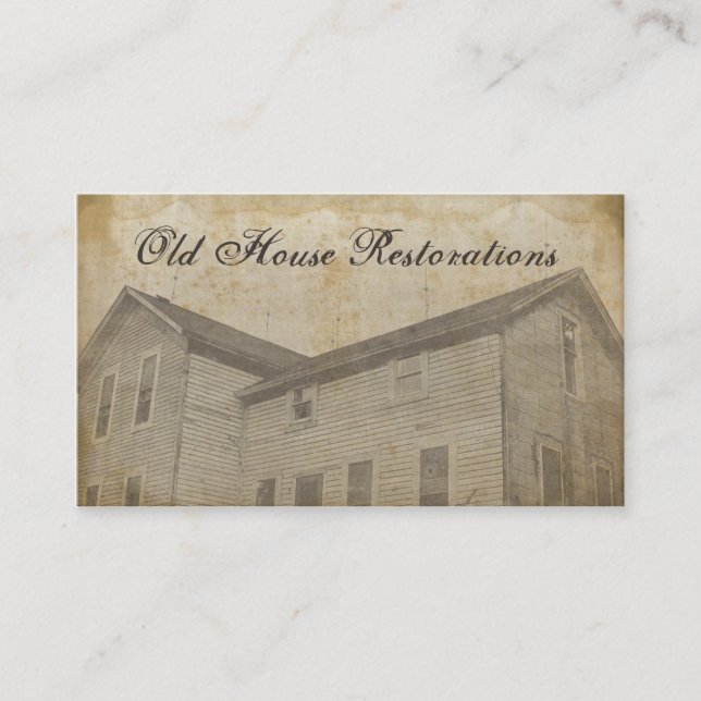 Old House Restoration Paper Business Card (Front)