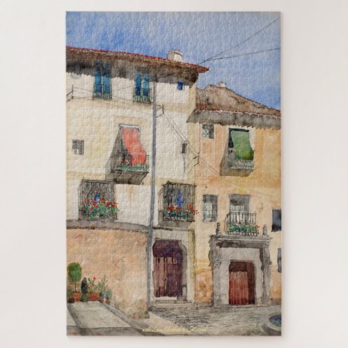 Old House Spain Vintage Painting Travel Art Family Jigsaw Puzzle