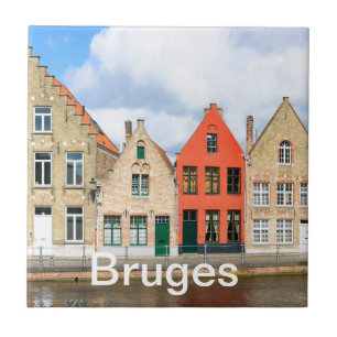 Old houses in Bruges, Belgium Ceramic Tile
