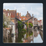 Old houses in Bruges, Belgium Square Wall Clock<br><div class="desc">Old houses in Bruges,  Belgium</div>