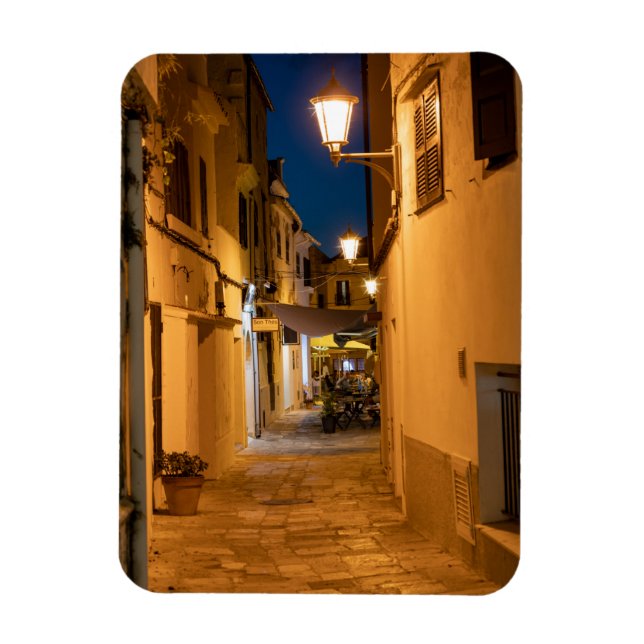 Old illuminated narrow street in Mahon - Menorca Magnet (Vertical)