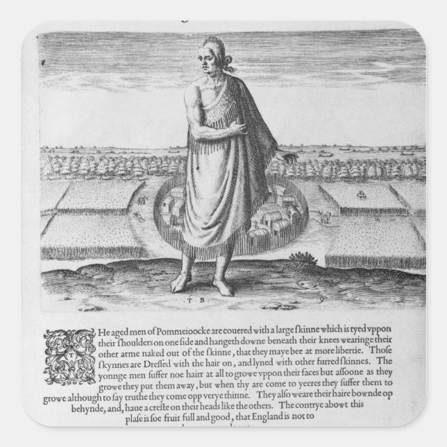 Old Indian Man in his Winter Garment Square Sticker (Front)