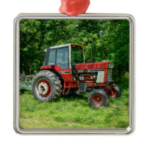 Old International Tractor Metal Ornament