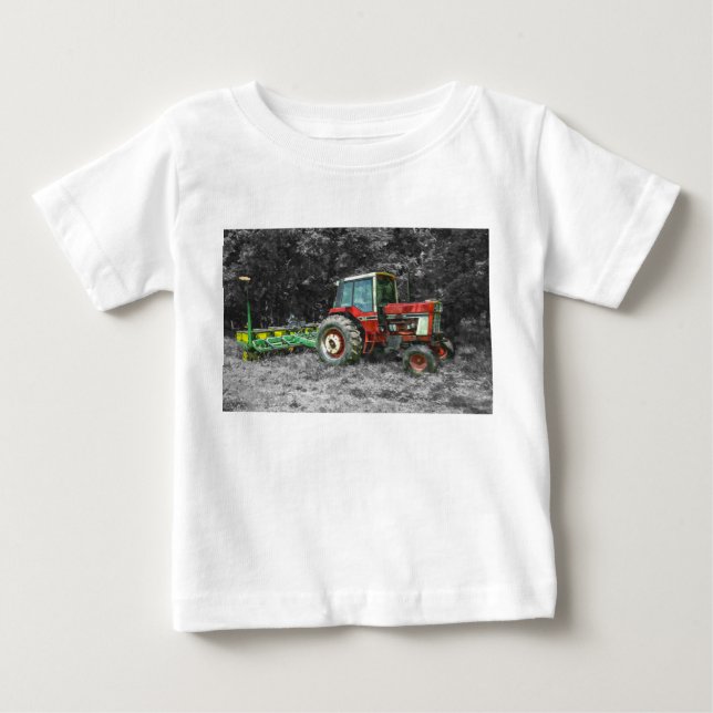 Old International Tractor Painterly Baby T-Shirt (Front)
