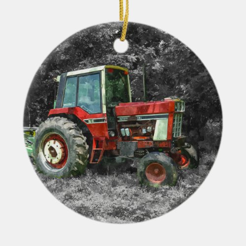 Old International Tractor Painterly Ceramic Ornament