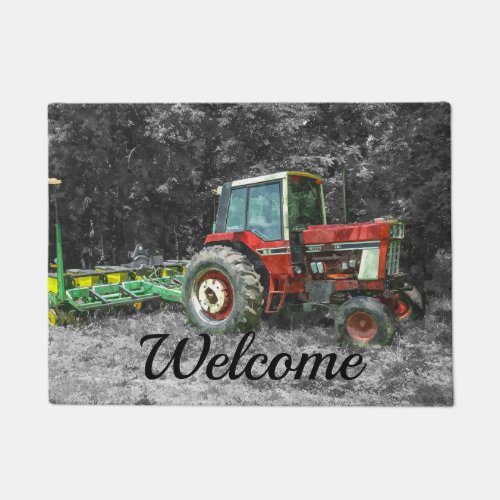 Old International Tractor Painterly Doormat