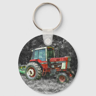 Old International Tractor Painterly Keychain