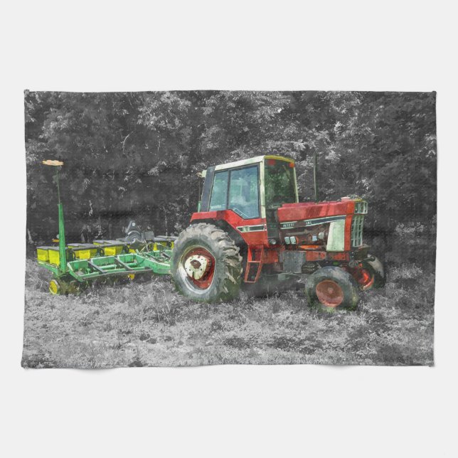 Old International Tractor Painterly Towel (Horizontal)