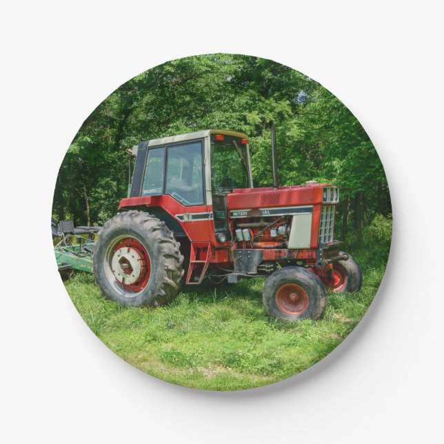 Old International Tractor Paper Plates (Front)