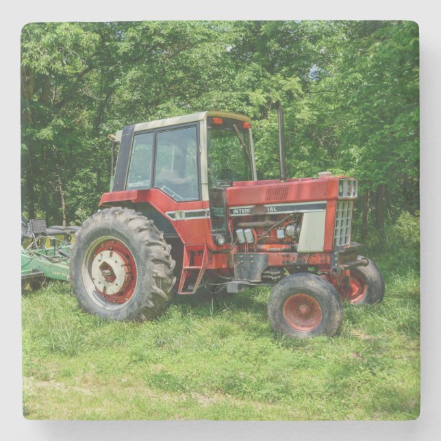 Old International Tractor Stone Coaster (Front)
