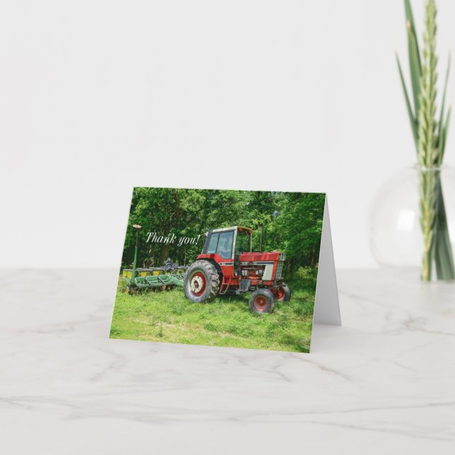 Old International Tractor Thank You Card (Front)