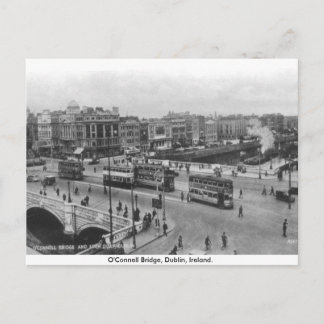 Old Ireland, 1930's O'Connell Bridge, Dublin Postcard