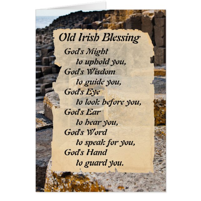 Old Irish Blessing Giants Causeway Ireland Card (Front)