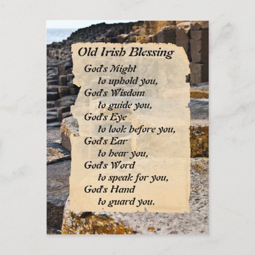 Old Irish Blessing Giants Causeway Ireland Postcard