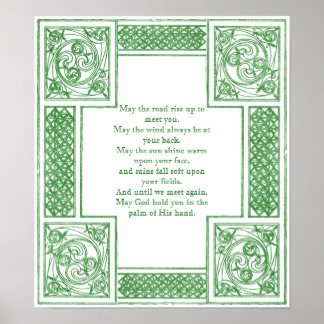 Old Irish Blessing in Celtic Knots Poster