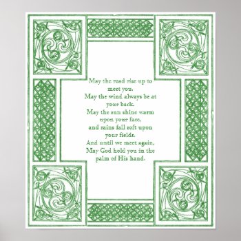 Old Irish Blessing In Celtic Knots Poster by lostlit at Zazzle