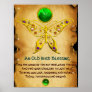 Old Irish Blessing Parchment with Gold Butterfly Poster