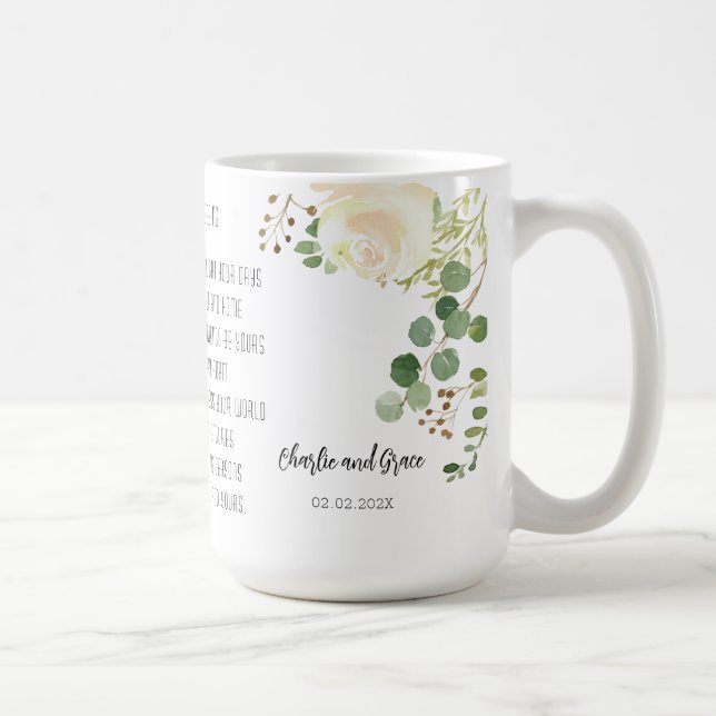 Old Irish Blessing & Personalize Wedding Greenery  Coffee Mug (Right)