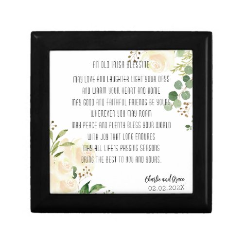 Old Irish Blessing  Personalize Wedding Greenery  Gift Box