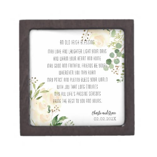 Old Irish Blessing  Personalize Wedding Greenery  Gift Box