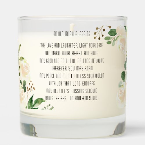 Old Irish Blessing  Personalize Wedding Greenery Scented Candle