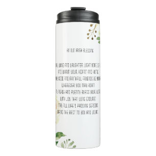 Old Irish Blessing & Personalize Wedding Greenery Thermal Tumbler