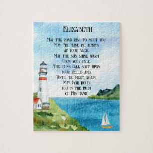 Old Irish Blessing Poem Sea Going Away Gift Name Jigsaw Puzzle