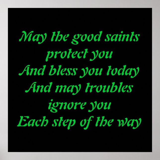 Old Irish Blessing Poster (Front)