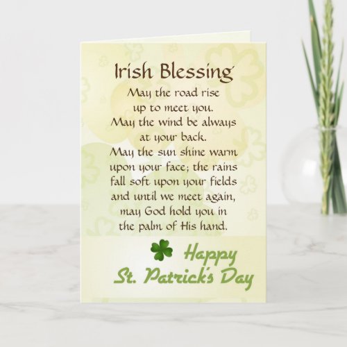 Old Irish Blessing St Patricks Day Custom Card