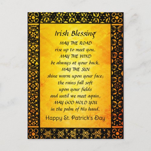 Old Irish Blessing St Patricks Day Postcard