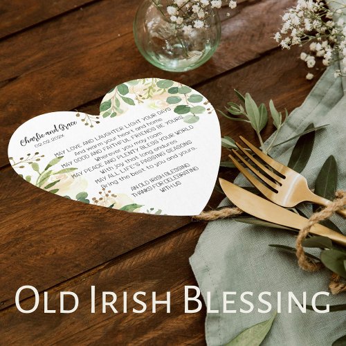 Old Irish Blessing  Wedding Greenery 3 Paper Coaster