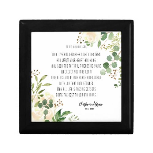 Old Irish Blessing  Wedding Greenery  Gift Box