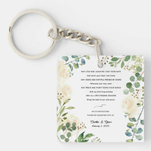 Old Irish Blessing & Wedding Greenery Keychain