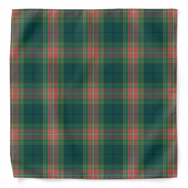 Old Irish Clan Gallagher Tartan Plaid Bandana (Front)