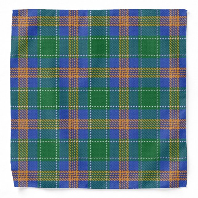 Old Irish Clan McAuliffe Tartan Plaid Bandana (Front)
