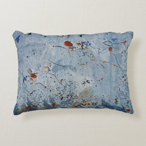 Old Iron Blue Stain Corrode Accent Pillow